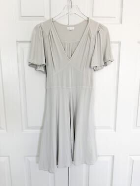 Ghost London Bone Grey Fit and Flare Dress Romantic Balletcore Fairycore
